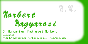 norbert magyarosi business card